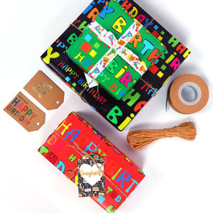 Wholesale 80g Birthday Artistic Text Art <b>Paper</b> Tissue 43*300cm Gift Luxury Custom Packaging <b>Wrapping</b> <b>Paper</b> Roll - Product Image 3