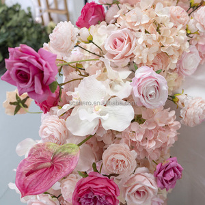 Chemin de fleurs décoratif en soie pour allée de mariage, toucher réaliste, pour scène d'événements scolaires et célébrations - Product Image 5
