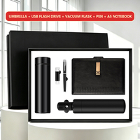 Coffret Cadeau Promotionnel : Bouteille Isotherme, Stylo Gel, Clé USB, Carnet, Parapluie de Soleil – Idéal pour le Bureau, les Ventes, les Séminaires – Commande en Gros, Livraison Rapide