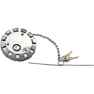 ฝาปิดถังน้ำมันแบบล็อคสำหรับรถบรรทุกเคนเวิร์ธขนาดกลาง ทำจากอะลูมิเนียม ขนาด 8x5x5 นิ้ว พร้อมโซ่และกุญแจ - Product Image 2