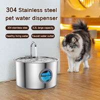Fontaine à eau pour chat en acier inoxydable avec fenêtre de niveau visible, filtre multicouche, distributeur d'eau circulante ultra silencieux pour chats