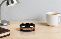 Bague en céramique noire POYA 8MM avec incrustation de grès pour homme, cadeau de festival, cadeau de fiançailles pour les amoureux