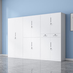 Armario de Acero con Cerradura de Diseño Industrial Moderno, Gabinete de Almacenamiento de Archivos de 4 Puertas con Estantes Ajustables <span class=keywords><strong>para</strong></span> Oficina <span class=keywords><strong>en</strong></span> <span class=keywords><strong>Casa</strong></span> - Product Image 3