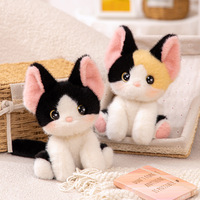 Boneka Kucing Lucu 20cm dengan Tiga Bunga, Isi Kapas PP, Hadiah Ulang Tahun, Hadiah Pasangan, Hadiah Liburan, Hadiah Mesin Cakar, Gantungan Penghibur Anak