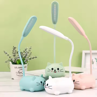 Lampe de table LED de dessin animé, veilleuse mignonne en forme d'animal (ours, cochon, chat, chien), rechargeable par USB, protection oculaire pour enfant, lampe de bureau blanc chaud