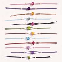 Bracelet élastique tendance à double cordon avec pierres précieuses colorées, bijou de poignet de luxe en cristal pour femme, vente en gros