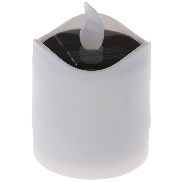 Solar Candles Light Tea Lamps Flicker Candles Flameless Outdoor Waterproof LED Light Halloween Home Decoration Supplies