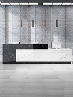 Comptoir de réception moderne et spacieux pour salon, bureau de luxe avec rangement, bureau d'accueil, bureau de hall d'entrée 2026