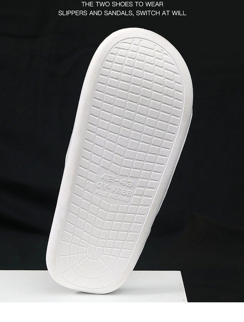 New Fashion Men PVC Slippers Slide Sandals Beach Soft Sole Flat Shoes Home Bath Slipper