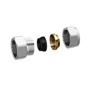 Adattatore cromato per tubi in rame con connettore filettato 3/4 X 18 per impianti idraulici - Product Image 1