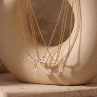 Collier chaîne à maillons en verre transparent plaqué or, style classique, avec pendentif cœur mignon et perle, pour femme - Vente chaude