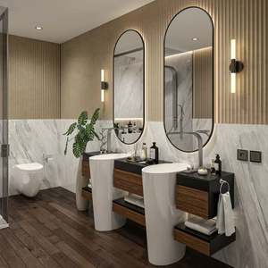 Mueble de Baño Personalizado de Estilo Europeo, Material de Tablero de Partículas MR-MDF, Venta al por Mayor de Fábrica - Product Image 2