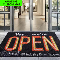Tapis d'entrée personnalisés de luxe à poils longs avec logo imprimé et base en caoutchouc, adaptés aux animaux domestiques