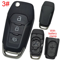 Lot de pour Ford Flip Remote Key Shell avec Hu101 Blade 3-Button Design Battery Clamp pour l'utilisation du véhicule
