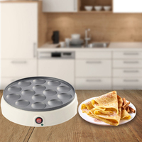Mini machine à crêpes électrique automatique antiadhésive pour 14 poffertjes, crêpes hollandaises et boules de crêpes fourrées