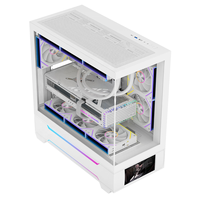 Boîtier PC de jeu en aluminium Micro ATX Ruix White HALO-X Pro avec écran LCD et refroidissement liquide 240/360 Screen Cube