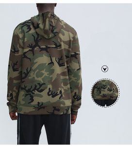 Hombres Sublimación Regular Fit Sudadera con capucha logotipo bordado personalizado Venta al por mayor de secado rápido Sudadera con capucha para hombres Fleece Camo Pattern - Product Image 4