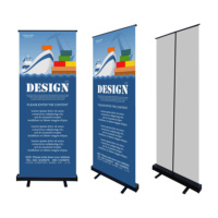 Portable 80/85*200cm noir diamant aluminium cadre enroulable bannière support imprimé publicité expositions usine approvisionnement direct