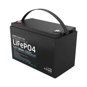 Fábrica de Fornecimento Lifepo4 12V 100AH Hour 1.2kw Bateria De íon De Lítio Para Ev E Solar Bateria De Fosfato De Ferro De Lítio