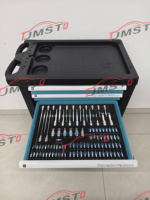 Chariot à outils en métal robuste JMST Mechanic de 258 pièces avec serrure à clé - Armoire et chariot d'atelier automobile