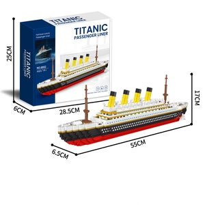 Blocs de construction en micro-particules pour enfants en forme de bateau Titanic, jouet éducatif en puzzle 3D, briques d'assemblage en plastique pour les enfants de 6 ans et plus - Product Image 1