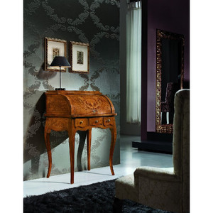 Bureau Sagomato Walnut Frassino 3 Drawers Elegant Computer <b>Desk</b> with Practical <b>Storage</b> Solution - Product Image 1