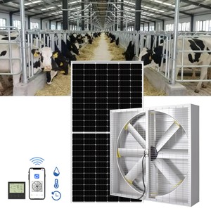Poultry Farm DC Motor Wall-Mounted Axial Flow Fan Ball Bearing <b>Solar</b>-Powered Industrial Exhaust Ventilation ODM Customizable - Product Image 1