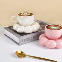 Tasse à thé de l'après-midi personnalisée, mugs mignons, ensemble de tasses nuage, tasse à café en céramique électrolytique