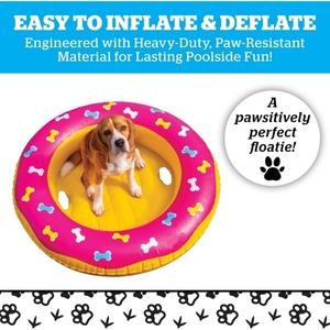 Flotador Inflable de PVC para Perros, Balsa Inflable de Vinilo Resistente para Perros Pequeños y Medianos, Diversión en la Piscina para Mascotas - Product Image 3