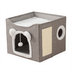 سرير حيوانات أليفة عصري قابل للتخصيص متعدد الألوان قابل للطي مرتين صديق للبيئة بلون واحد - Product Image 1