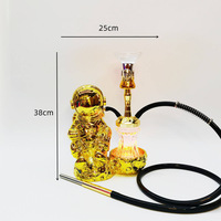 Chicha moderne en résine plastique en forme d'astronaute arabe, design luxueux pour salon et bar, avec lumière LED, utilisation en extérieur