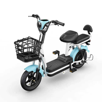 Bicicleta Eléctrica Urbana Económica de 48V y 350W con Gran Autonomía de 30km/h y Canasta Delantera