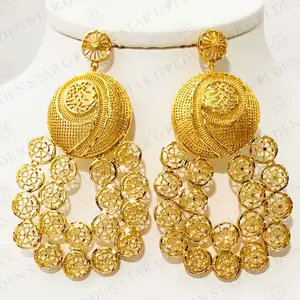 24k Gold Electroplated Natural Gemstone Organic Shape Solar Durzy Dangle Drop Hooks Earrings Jewelry For Her Women Hook Earrings