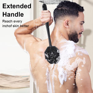 Set Sikat Mandi Silikon Lembut Ukuran Perjalanan Warna Logo Kustom, Pemutih, untuk Membersihkan Kulit, Rambut, dan Wajah, Dilengkapi Lubang Gantung untuk Bayi - Product Image 4