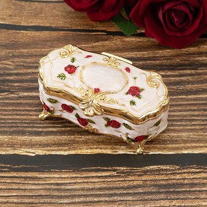 Dropshipping Shopify Creative European Vintage Jewelry Box Small Silver Plated Earring <b>Ring</b> <b>Storage</b> Container - Product Image 3