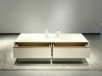 Meuble TV minimaliste de luxe léger, table basse rectangulaire avec rangement pour salon