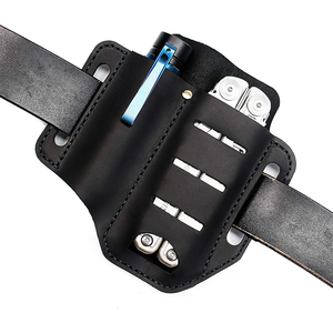 Sacoche de travail multifonctionnelle en cuir de vachette véritable, robuste, à double compartiment, avec bandoulière réglable - Product Image 3