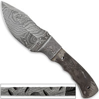 Couteau de chasse et de survie en acier Damas de haute qualité à prix abordable pour usage extérieur avec étui en cuir