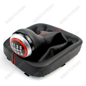 หัวเกียร์หนัง Volkswagen Golf 5 6 สปีด พร้อมตะเข็บสีแดง ดีไซน์ตามหลักสรีรศาสตร์ - Product Image 5