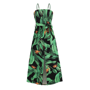 Vestido de tirantes finos estilo bohemio con estampado de hojas hawaianas para vacaciones en <span class=keywords><strong>la</strong></span> playa, verano 2023 - Product Image 6
