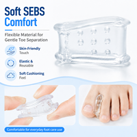 批发耐磨大脚趾分离器软质 SEBS 拇趾外翻矫正器重叠脚趾分离器防摩擦分隔器日常足部护理用品