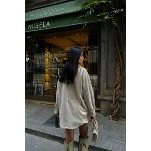 Chemise en daim MISELA pour femme, style minimaliste, boutonnée, pour tous les jours - Product Image 1