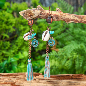 Boucles d'oreilles pendantes bohèmes à pampilles en alliage plaqué bronze antique pour femme, bijoux de fête, ensemble de boucles d'oreilles pendantes tendance - Product Image 4