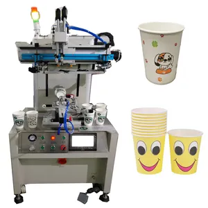 4 color cup glass logo servo register screen printer