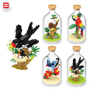 Niños divertido DIY montaje Mini bloque juguetes conjunto gato pájaro insectos animales modelo partículas pequeñas bloques de construcción para niños - Product Image 2