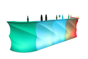 Comptoir de <span class=keywords><strong>bar</strong></span> LED incurvé à ondes lumineuses, changeant de couleur RGB, mobilier de <span class=keywords><strong>bar</strong></span> mobile éclairé pour salon, boîte de nuit, hôtel - Product Image 2