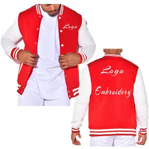 L111 OEM 2023 new product Custom Logo Long Sleeve Jacket Unisex Streetwear Coat 2 piece set Varsities Baseball men's jackets