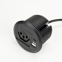 Unité de câblage de table personnalisée avec prise brésilienne et chargement USB pour mobilier de bureau commercial