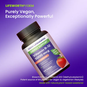 Compléments alimentaires de vitamine B12 de qualité alimentaire végétalienne à marque privée Lifeworth pour la santé des adultes, la digestion, l'amélioration de l'immunité pour les nouveau-nés - Product Image 4