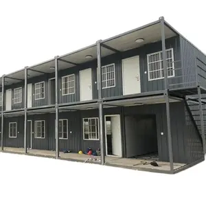 Rumah kontainer pemasok Tiongkok siap untuk hidup 2 kamar tidur rumah modular dapat ditumpuk rumah kontainer lipat